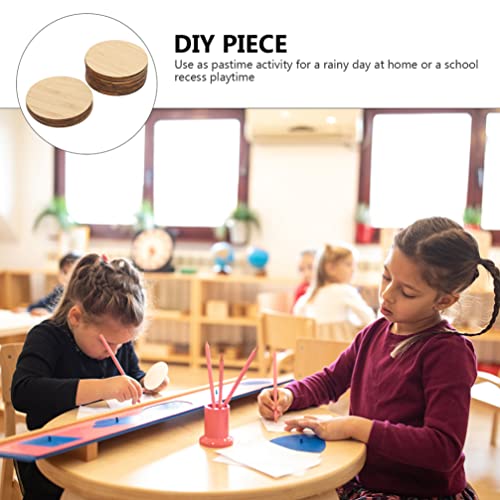 Operitacx 15pcs Round Bamboo Unfinished Wood Circle Unfinished Round Discs Spring Wooden Cutout Unfinished Bamboo Chips Christmas Toys Kid Toys Operitacx