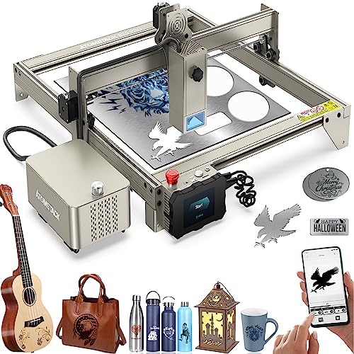 Atomstack S20 Pro Laser Engraver with Air Assist Kits, 130W Laser Engraving Cutting Machine, 20W Optical Power 0.08 * 0.1mm Compressed Spot Laser