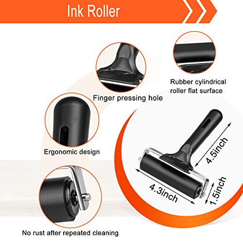 Hakkin 26Pcs Rubber Stamp Making Kit, Block Printing Starter Tool Kit, Linoleum Cutter with 6 Type Blades, Rubber Carving Block, Tracing Paper, Hakkin