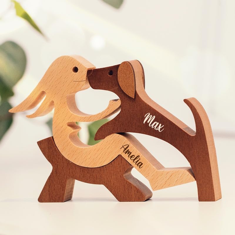 Pawfect House Wooden Sculpture, Dog Statues Home Decor, Statue Home Decorations, Wooden Decor, Table Decor Wooden Pet Carvings, Dog Memory Gifts, Pawfect House