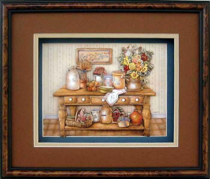 DSC Country Jugs Gardening Bench Paper Tole 3D Decoupage Craft Kit Size 8x10 inches 18582 (The Additional Pictures Show This Craft Kit Assembled and DSC