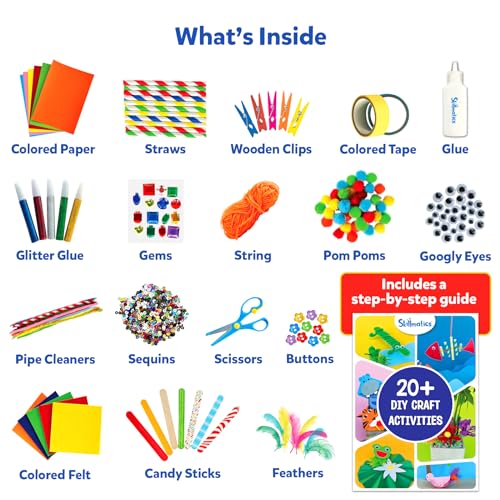 Skillmatics Ultimate Art & Craft Activity Kit, 2000+ Pieces, Art & Craft Supplies, DIY Creative Activity, Step-by-Step Guide, Gifts for Girls & Skillmatics