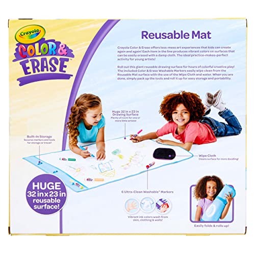Crayola Color and Erase Mat, Travel Coloring Kit, Gift for Kids, Ages 3, 4, 5, 6 Crayola
