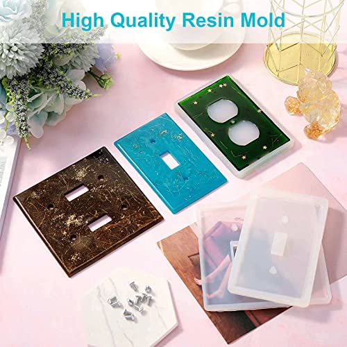 3pcs DIY Silicone Resin Socket Cover Mold Re-usable Switch Socket Cover Epoxy Light Outlet Crafts Making Home Decor YQSDG