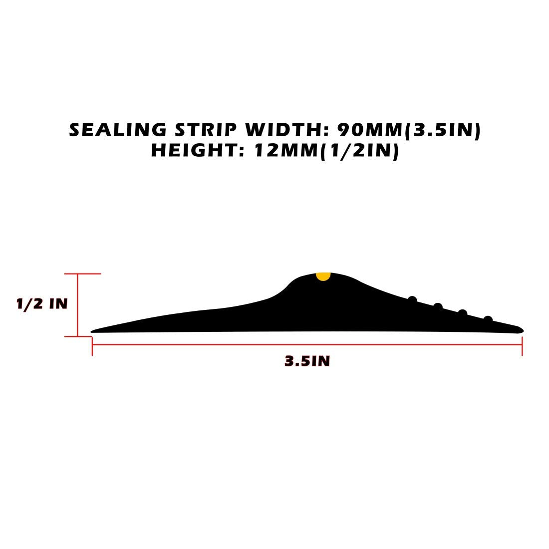 Universal Garage Door Bottom Threshold Seal Strip,Weatherproof Rubber DIY Weather Stripping Replacement, Not Include Sealant/Adhesive (20Ft, Black) Papillon