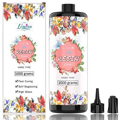 UV Resin 1,000g - Crystal Clear Improved Ultraviolet Curing Epoxy Resin for DIY Jewelry Making, Craft Decoration - Hard UV Glue Solar Cure Sunlight