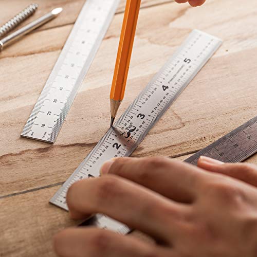 Mr. Pen- Machinist Ruler, Ruler 6 inch, 3 Pack, mm Ruler, Metric Ruler, Millimeter Ruler, (1/64, 1/32, mm and .5 mm), Metal Ruler 6 inch, Precision Mr. Pen