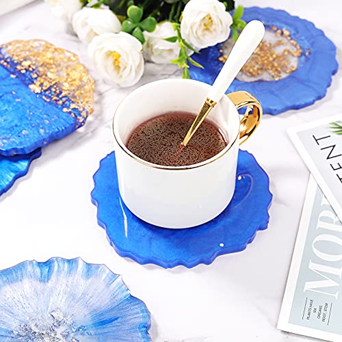 LET'S RESIN Epoxy Resin,Resin Coaster Molds Kit,16oz Resin Starter Kit for Beginners,Include Epoxy Resin,Coaster Molds, and Mica Powder for Resin LET'S RESIN