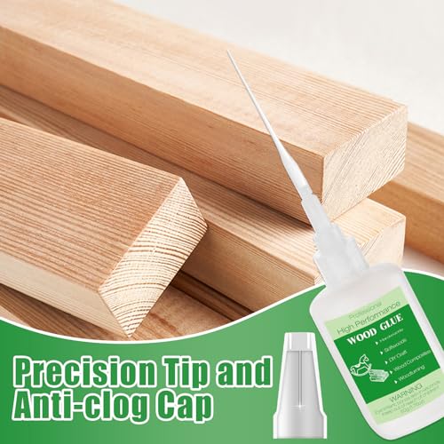 50g Wood Glue Clear- Heavy Duty Wood Glue for Furniture Woodworking, Strong Adhesive Waterproof Super Glue Gel for Wood Crafts LifeisLuck