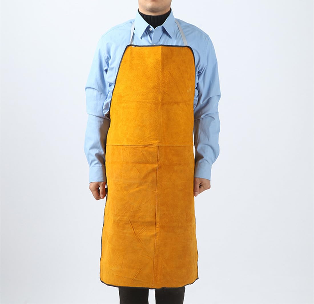 SIQITECHNO Leather Welding Apron Cowhide Apron Heat Flame Resistant Work Apron Heavy Duty Blacksmith Apron Bib Safe Woodworking Workshop Apron for SIQITECHNO