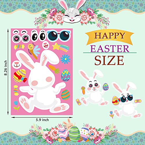 36 Sheet Easter Stickers for Kids,Easter Basket Stuffers,Make a Face Easter Stickers with Easter Animal Egg Themed,Make Your Own Stickers,Easter DUJAA