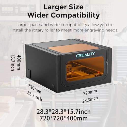 Creality Laser Engraver Enclosure 2.0 with Vent, Isolate Smoke Laser Cutting Machine Protective Cover with Eye Protection, Against Noise,Suitable for Creality