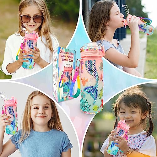 EDsportshouse Decorate Your Own Water Bottle Kits for Girls Age 4-6-8-10,Mermaid Gem Diamond Painting Crafts,Fun Arts and Crafts Gifts Toys for Girls EDsportshouse