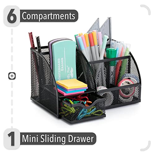Mr. Pen- Mesh Desk Organizer, Black, Pen Holders Organizers, Desk Pencil Organizer, Pen /Pencil Holder, Pen Organizer for Desk Mr. Pen