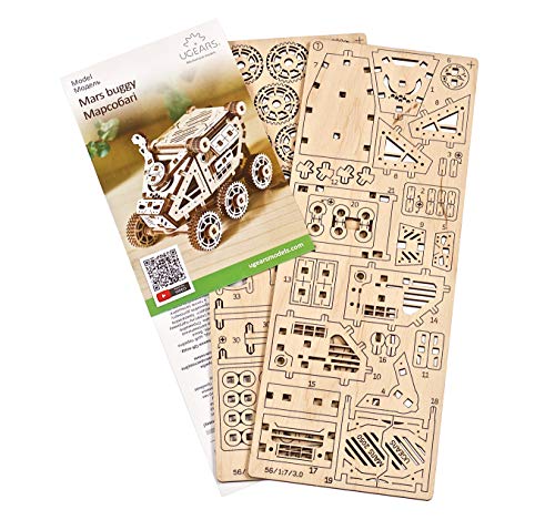 UGEARS Science STEM Mars Rover, DIY Engineering Activity, STEAM School Project, Mechanical Wooden Puzzle, Eco Building 3D Toy, Educational Gift for UGEARS