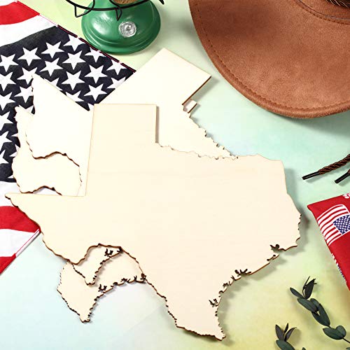 BBTO 3 Pieces Texas State Unfinished Wood Cutouts Texas State Wood Slices Texas State Wooden Paint Crafts Texas Christmas Ornaments Texas State BBTO