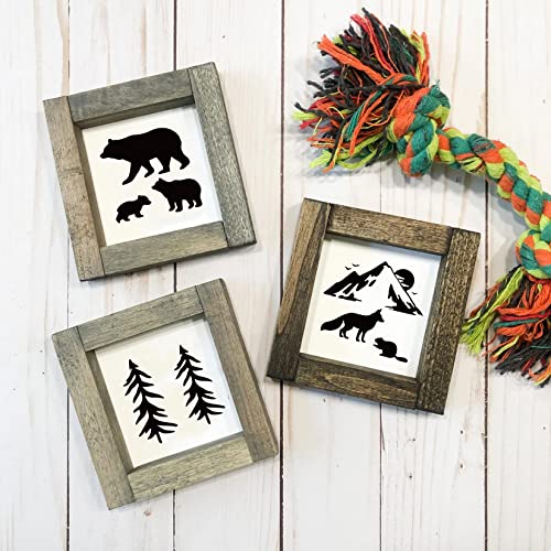 65 Pieces Animal Stencils for Painting, Small Reusable Deer Bear Stencil Template Tree Bee Bird Mountain DIY Craft Paint Stencils for Painting on Hosomono