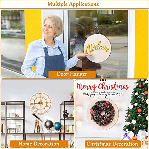 20 Pieces 12 Inch Round Wood Discs for Crafts, Audab Unfinished Wood Circles Wood Rounds Wooden Cutouts for Crafts, Door Hanger, Door Design and Audab