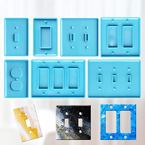 Light Switch Cover Resin Molds,Switch Socket Panel Plaster Mold for Epoxy Resin Epoxy Molds,Switch Plate Silicone Mold Outlet Cover Molds for DIY Terriyang
