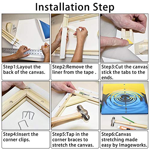 GORGECRAFT Solid Canvas Stretcher Bars Frames 12 x 8 DIY Wooden Frame Kit Premium Pine Wood Strips Set for Oil Paintings Poster Prints DIY Arts GORGECRAFT