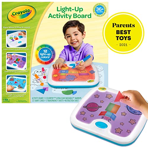 Crayola Light Up Activity Board, Sensory Toy for Toddlers & Kids, Reusable Activity, Washable, Toys & Gifts for Kids, Ages 3+ Crayola