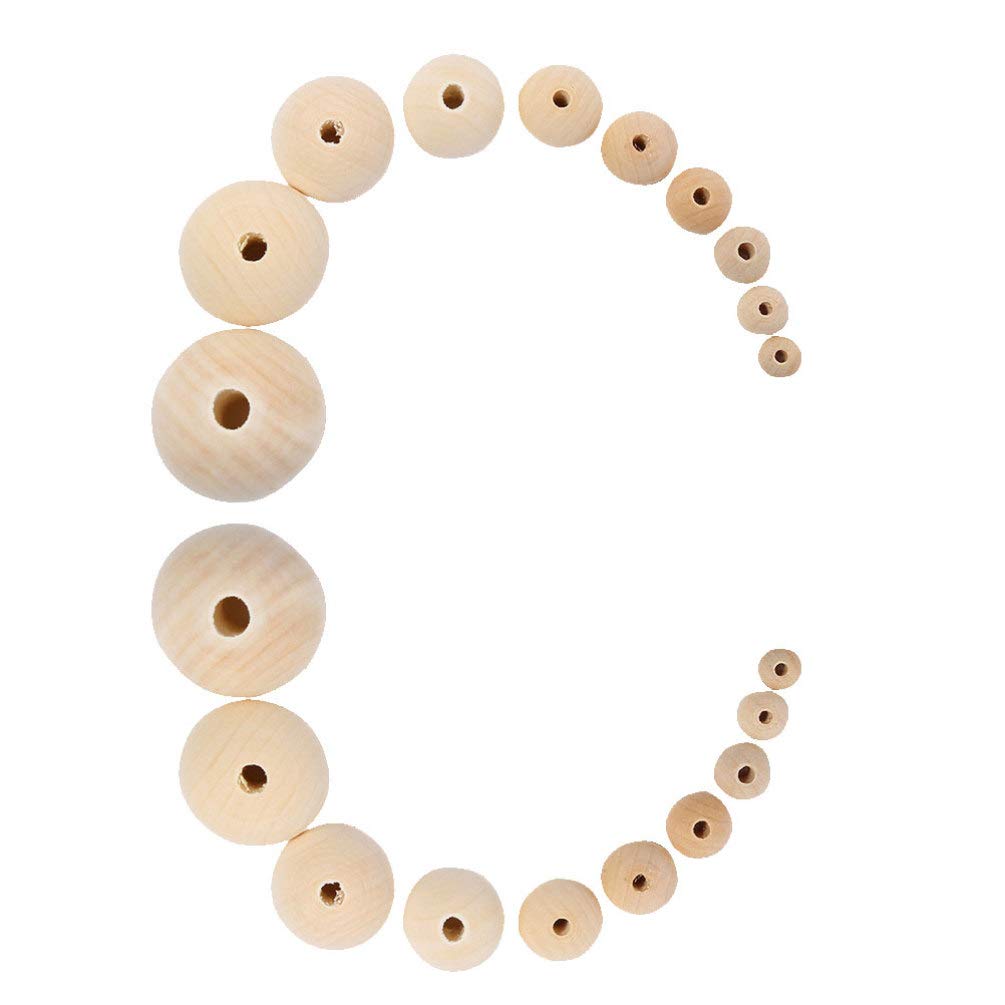 Healifty 100pcs Wooden Jewelry Beads Natural Round Wood Beads Wood Jewelry Beads Unfinished Spacer Beads Unfinished Wood Beads Color Round Loose Healifty