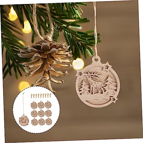 ABOOFAN 50 Pcs Double Decorative Wood Chips Unfinished Wood Christmas Cutouts Unfinished Wood Christmas Ornaments Unfinished Painting Wood Crafts 7c ABOOFAN
