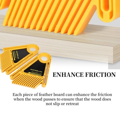 Featherboard for Table Saws, Adjustable Double Feather Board with Plastic Slide Block Gasket and Screws, Professional Multipurpose Table Saw Liccx