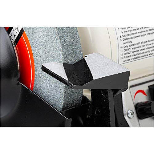 Shop Fox W1840 Variable-Speed Grinder with Work Light, 8",Black,white Shop Fox