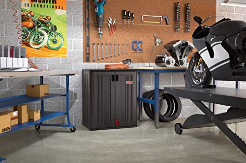 Suncast Commercial 9 Cubic Ft. Heavy-Duty Resin Cabinet with 2 Shelves, Dark Grey Suncast Commercial