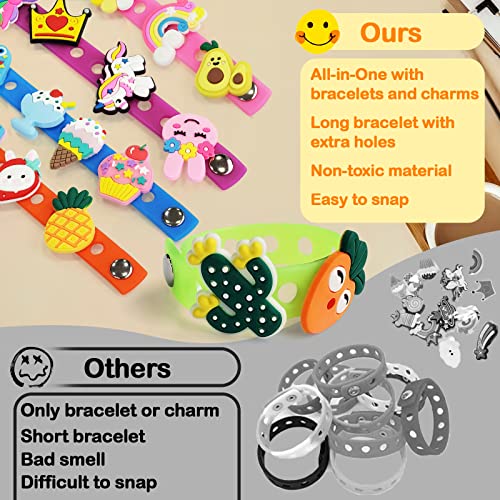 Goodyking Croc Bracelet Band for Kids Wristband & Charms Set - Wristbands Bracelets, Croc Charm Bracelet Charms for Girls, Shoe Charms and Croc Goody King