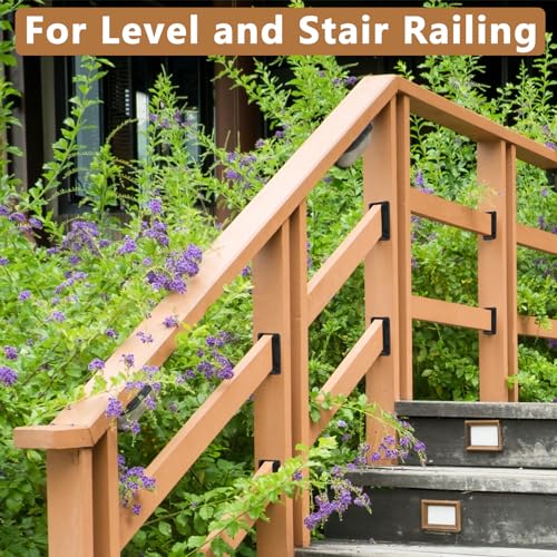 Steel DN Mate 20 PCS Deck Railing Bracket Connectors for 2x4 (Actual 1.5”x3.5”) Wood Post to Handrail Connection, Sturdy Nylon Stair Fence Railing Steel DN Mate