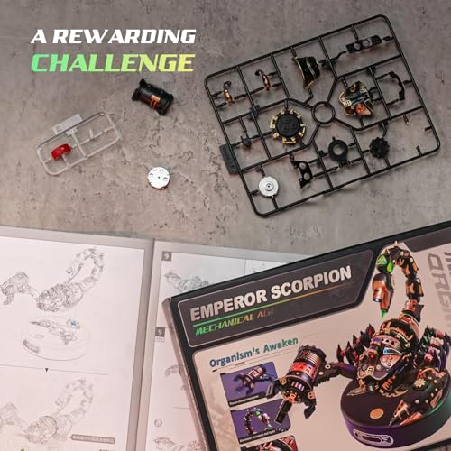 Gift for Men/Teens/Engineer/Hobbyist - ROBOTIME MI04 Mechanical Plastic Model to Build - Emperor Scorpion Model Kit - 123 Pieces 3D Puzzle ROBOTIME