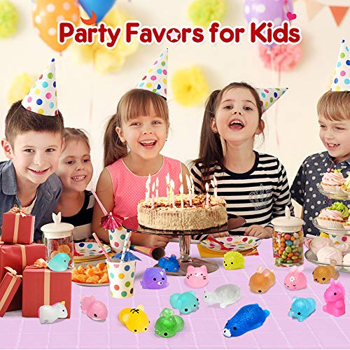 OCATO 45Pcs Mochi Squishys Toys Mini Squishies 2nd Generation Glitter Animal Squishies Party Favors for Kids Adults Stress Relief Toy Treasure Box OCATO