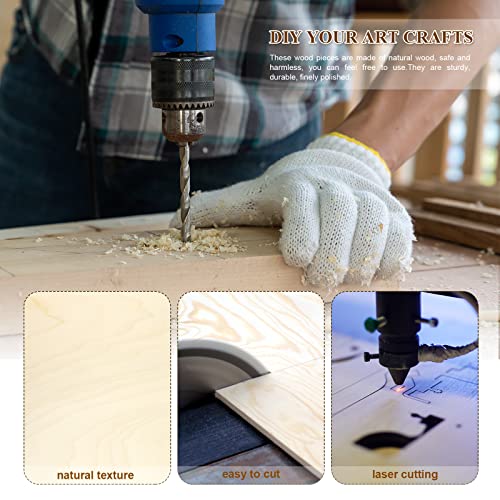 FSWCCK Unfinished Blank Square Wood Pieces, 5 Pack 6mm 1/4" x 12" x 12" Craft Wood, Plywood Board Basswood Sheets, Perfect for DIY Projects, Drawing, FSWCCK