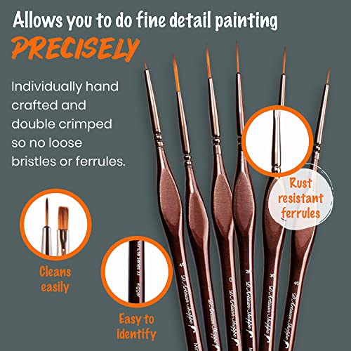 Miniature Paint Brushes Art. Minute Series XII 12pc Fine Detail Paint Brush Set for Model Miniature Painting Kit. Fine Point Small Artist Brushes for D'Artisan Shoppe