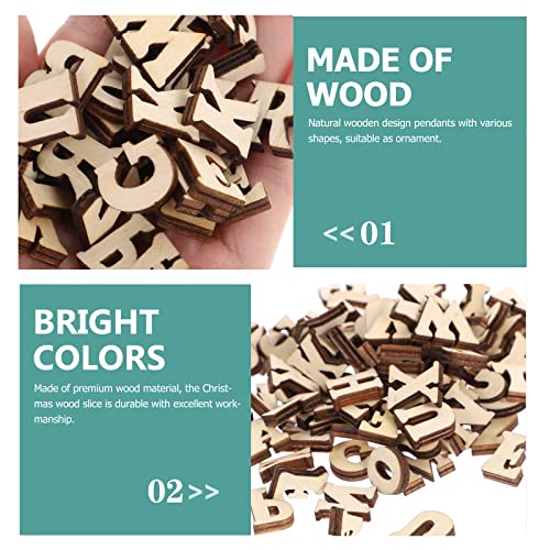 MAGICLULU Wooden Alphabet Letters 100PCS Small Wooden Alphabet Letters 0.6/15mm Unfinished Wood Letters Mini Blank Wood Symbols Wood Pieces for MAGICLULU