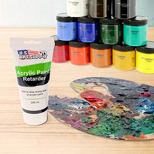 U.S. Art Supply Acrylic Retarder Acrylic Medium, 200ml Tube (6.7 Ounces) - Mixed with Color gives you longer Working Times U.S. Art Supply