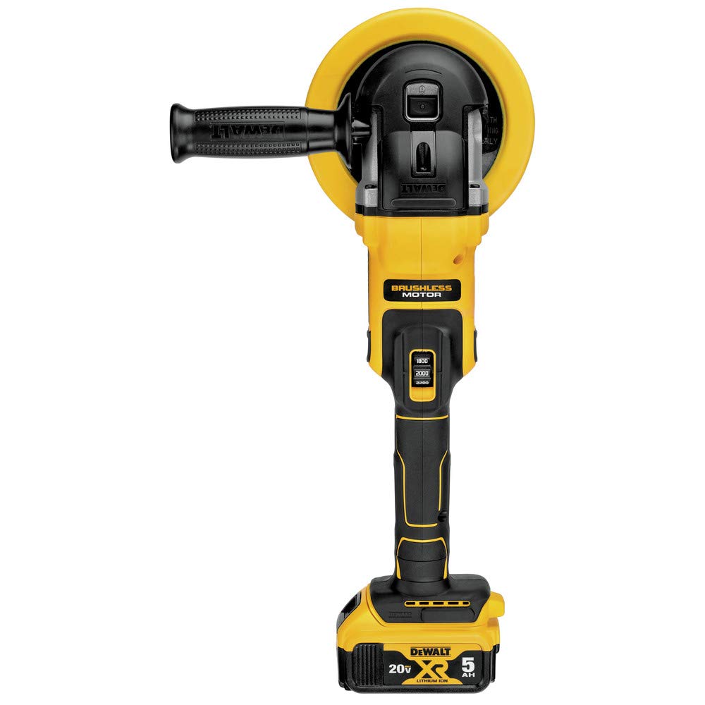 DEWALT 20V MAX* XR Cordless Polisher Kit, Rotary, Variable Speed, 7-Inch, 180 mm (DCM849P2) DEWALT