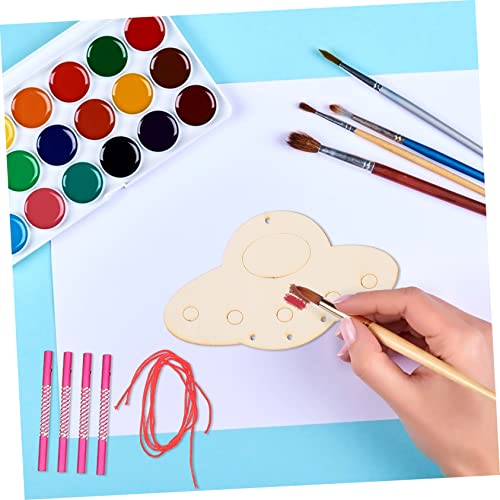 Yardwe 24 Sets DIY Wooden Wind Chime Unfinished Wind Chimes Toddler Art Supplies Kids Art Toys DIY Wind Bell Build Wind Chime Kit Whale Windchime Yardwe
