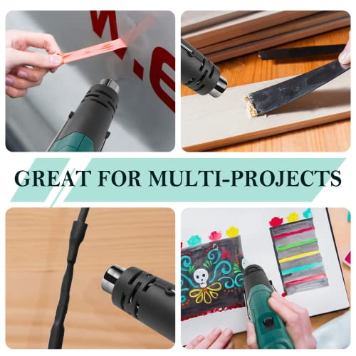 Mini Heat Gun, PRULDE 380W 2-Temp 480°F-850°F (250°C-450°C) Fast Heat Hot Air Gun with 6.56Ft Cord & Reflector Nozzle for Vinyl Wrap, Crafts, NEU MASTER