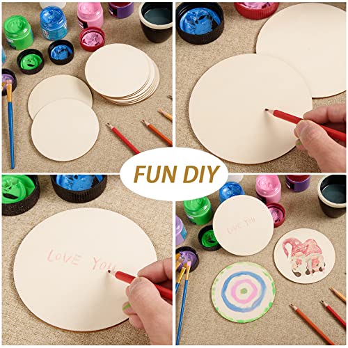 80 Pcs 5 Inch Wood Circles for Crafts Unfinished Wood Circles Wood Rounds Natural Round Wooden Disc Cutouts Blank Wood Circle Slices for DIY Crafts, AWIZOM