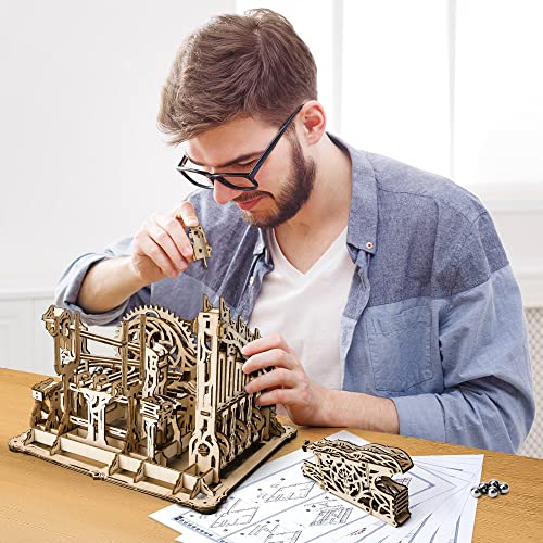 3D Wooden Puzzle Marble Run Kit by OWNONE 1 - DIY Building Set for Adults and Teens (334 Pcs) OWNONE 1