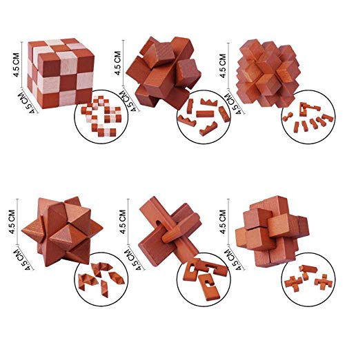 Brain Teaser Puzzles 3D Children's Adult IQ Test Puzzles for Unlock Interlock Puzzle Wooden Toys LFLQ