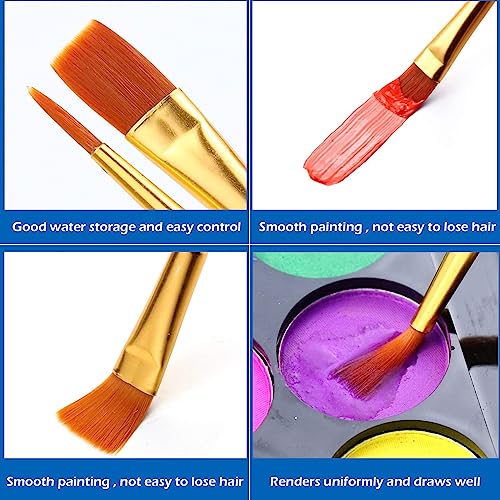 AROIC Acrylic Paint Brush Set, 2 Packs / 20 pcs Nylon Hair Brushes for All Purpose Oil Watercolor Painting Artist Professional Kits (Black) AROIC