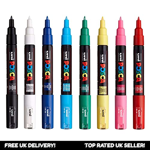 POSCA 8-Colour Paint Marker Set, PC-1M Extra Fine posca