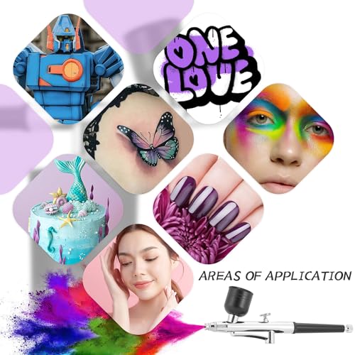 Airbrush KIT Cordless Rechargable with Compressor Portable Air Brush Sets,Auto Handled for Model Painting,Nail,Make Up,Tattoo, Black XPEOO