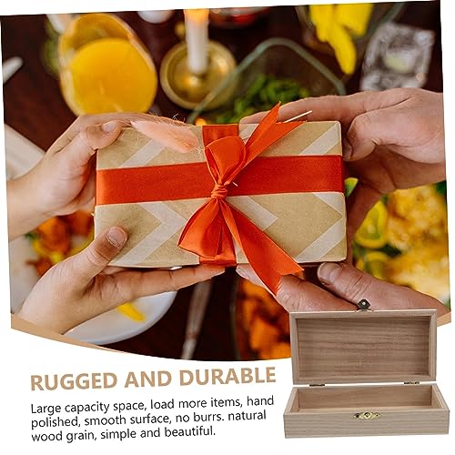 VOSAREA 9 Pcs clamshell wooden box mini containers obx jewelry moisennette jewelry Rustic Jewelry Chest jewelry organizer tray unfinished wood VOSAREA