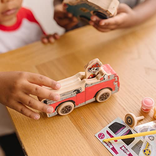 Melissa & Doug PAW Patrol Wooden Vehicles Craft Kit - 3 Decorate Your Own Vehicles, 3 Play Figures Melissa & Doug