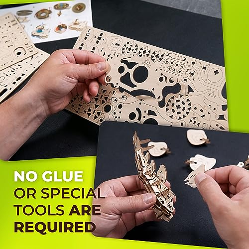 UGEARS Stegosaurus Dinosaur Wooden Model Kits - 3D Dinosaur Puzzle for Adults - Wooden Dinosaur Kit with Lifelike Mechanics - Model Kits for Adults UGEARS
